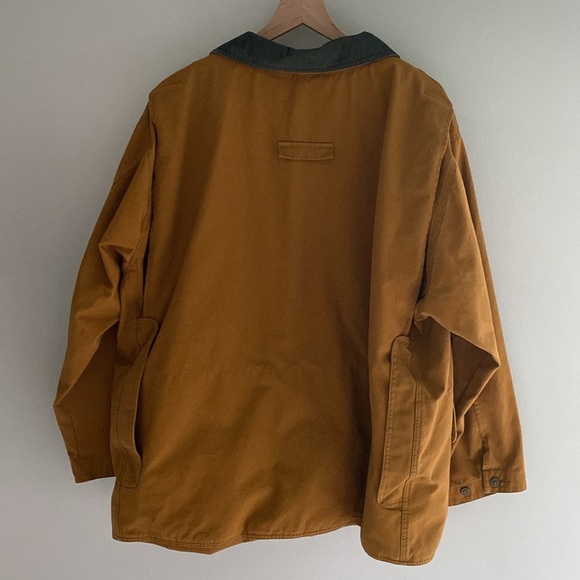 Vintage 90s LL Bean tan barn coat corduroy green collar size XL - Picture 4 of 4